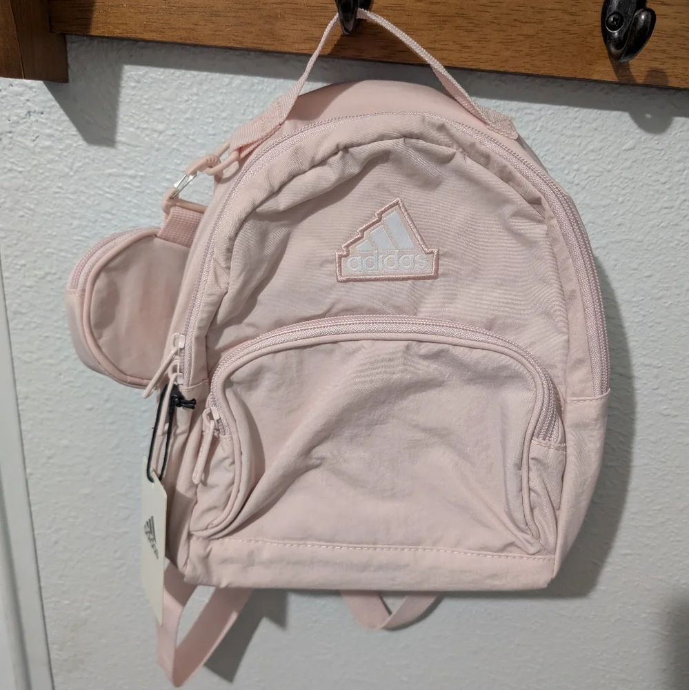 NEW Adidas Girls/Women's Sandy Pink Must Have Mini Backpack - Picture 1 of 4